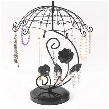 

Black Alloy Jewelry Organizer Earring Bracelet Necklace Display Holder Stand Rack Jewelry Display Stand Storage Packaging