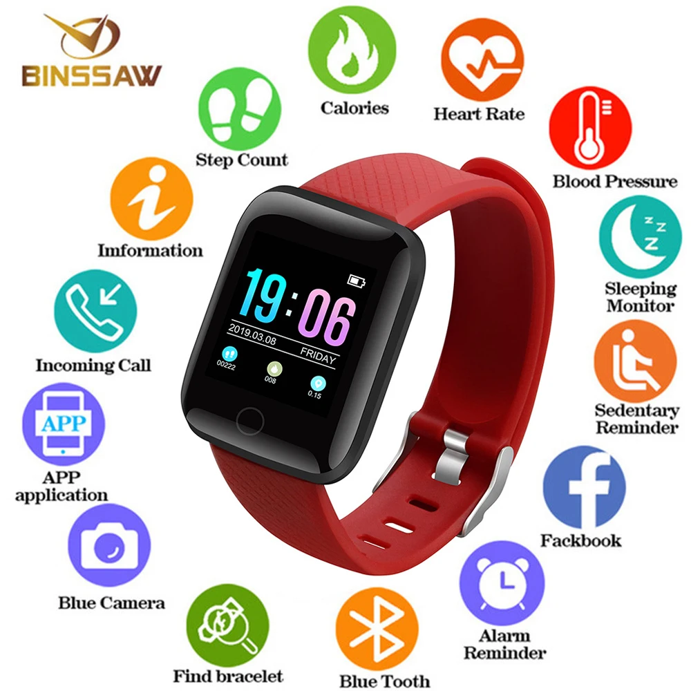 

BINSSAW D13 Smart Bracelet Fitness Tracker Heart Rate Blood Pressure Monitor Smart Band IP67 Waterproof Sports For Android IOS