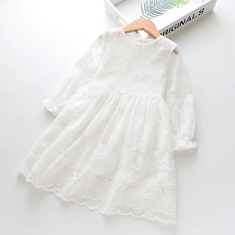

white girls dress lace long sleeve fashion kids dresses for girl's clothing wedding school holiday children clothes 32824740