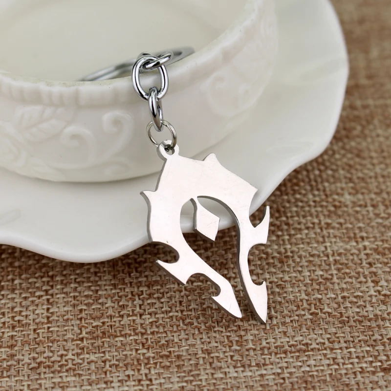 Llavero con emblema de horda World of Warcraft llavero de plata de acero inoxidable WOW Alliance Tribal Marks llavero Llaveros