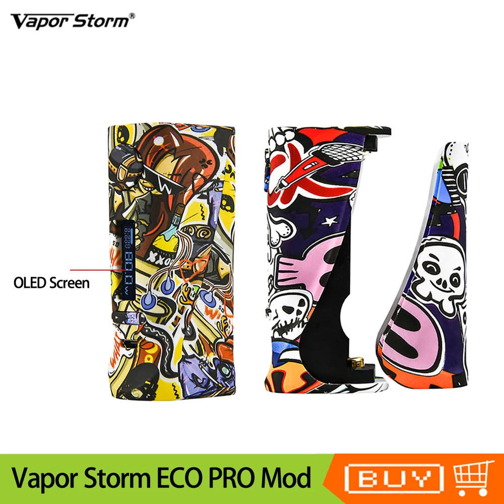 

Original Vapor Storm ECO Pro TC Box Mod Variable Power 5-80w 0.91 inch Screen Vape Mod 18650 Battery Electronic Cigarette Mod