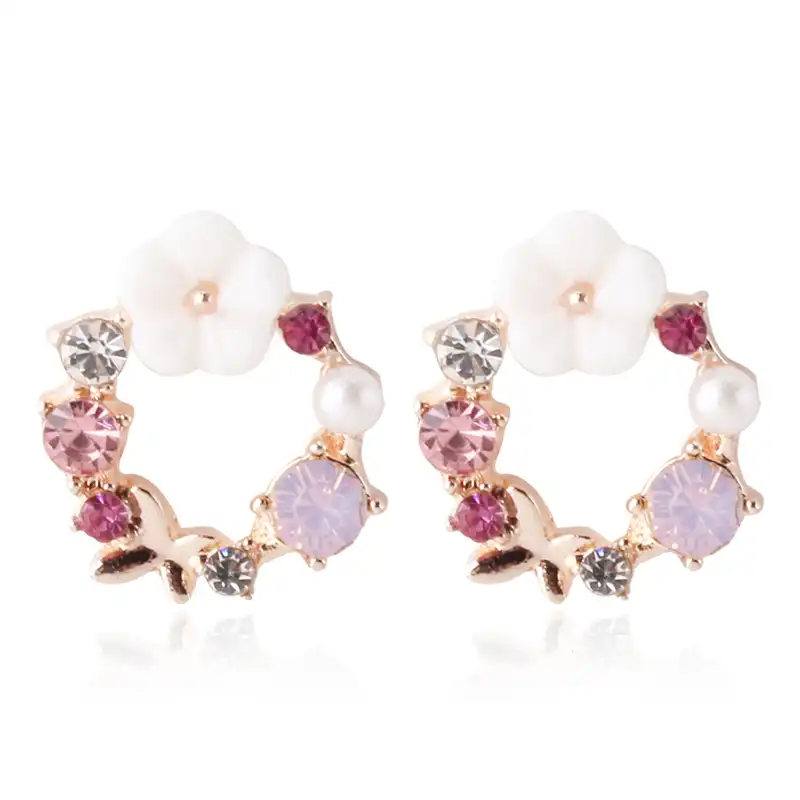 HuaZ 925 Серебряная игла гирлянда в виде кружочков Имитация жемчужной сережки Ювелирные изделия