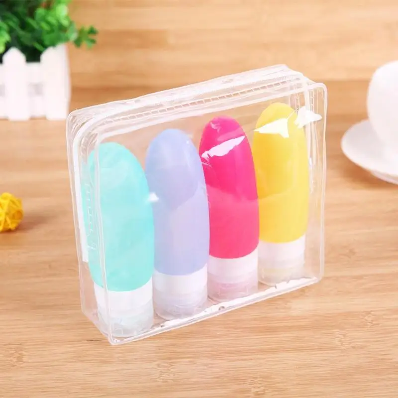 

4pcs/Set Portable Mini Traveler Packing Bottle Soft Refillable Bottles for Lotion Shampoo Bath Refillable Bottles Containers