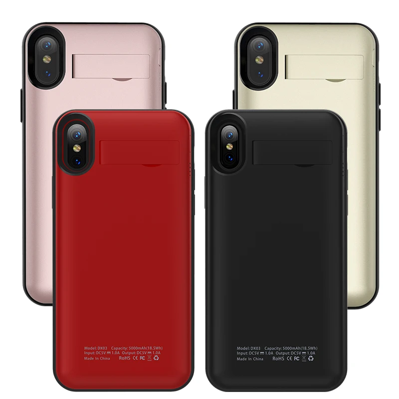 Goedkoop 5000 mAh Magnetische Telefoon Houder Draadloze Oplader Power Bank Telefoon Batterij Oplader Voor iphone X Telefoon Batterij Case
