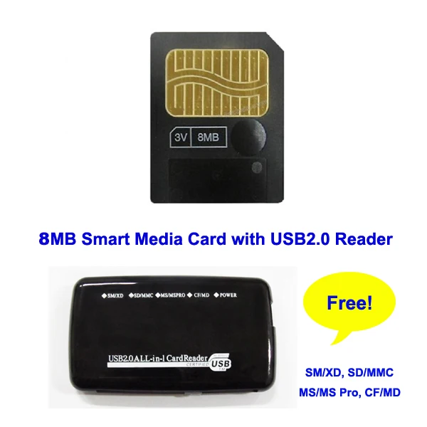 

8MB 16MB 32MB 64MB 128MB Smart Media Card with SD XD MMC CF MS DUO SM Card Reader