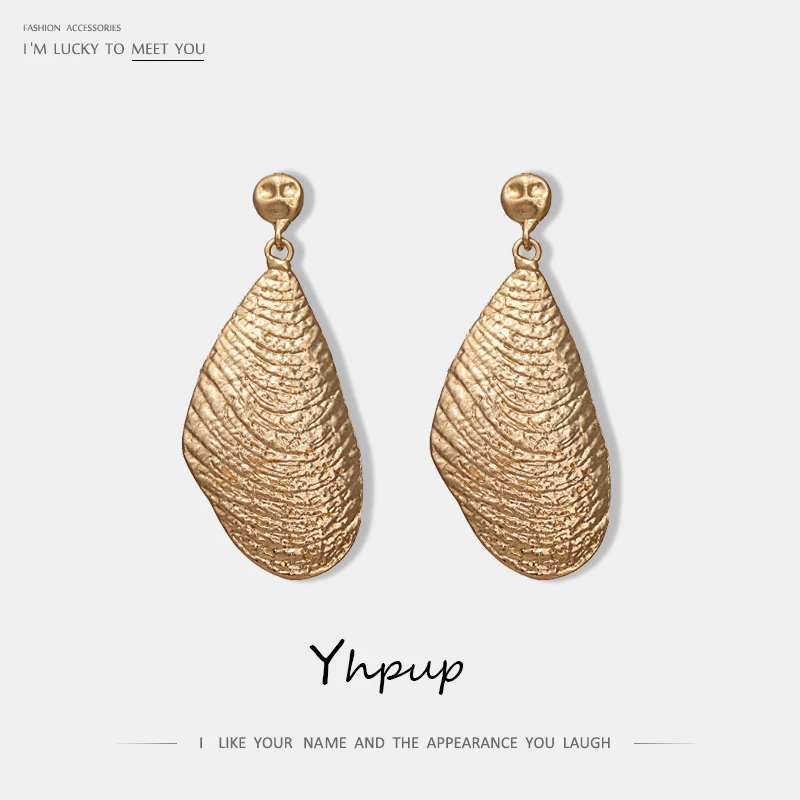 

Yhpup New Fashion Personality Geometric Dangle Earrings Zinc Alloy Vintage Gold Earrings Minimalist boucle d'oreille femme 2019