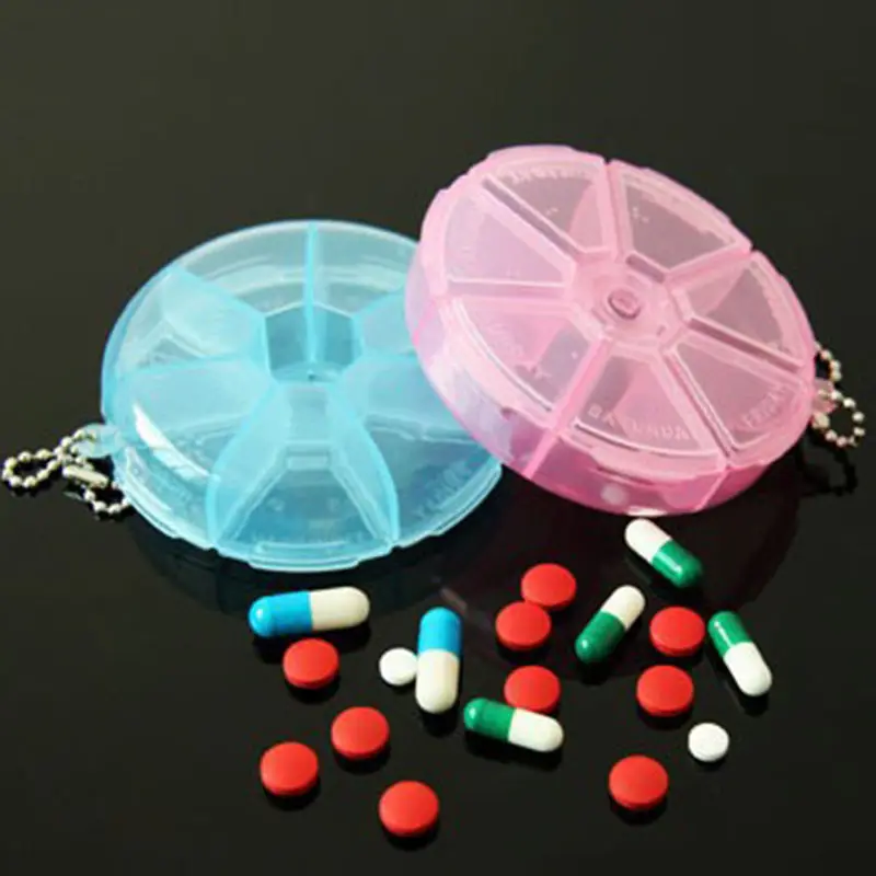 

1PC Mini Portable 7 Day Daily Pill Organizer Box Secure Case Large Compartment Travel Accessories
