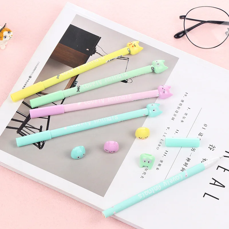 

1 PCs Stationery Cute Cat Creative Neutral Pen Black Water Pen Sign Pen Student Supplies Kawaii School Supplies Pen