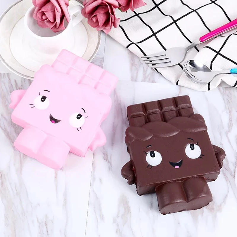 1Pcs kawaii Squishy Jumbo 12.5cm Face Chocolate Squeeze Squishy Slow Rising Charms Toys Phone Strap Squishi Kid Juguetes