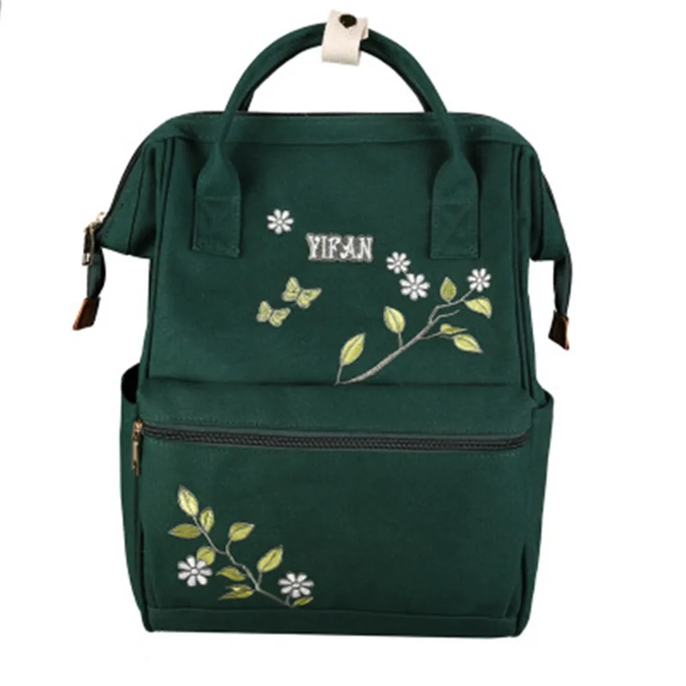 

Fashion Flower Embroidery Canvas Women Backpacks for Teenage Girls School Bags Travel Backpack Feminine Daypack Mochila Escolar