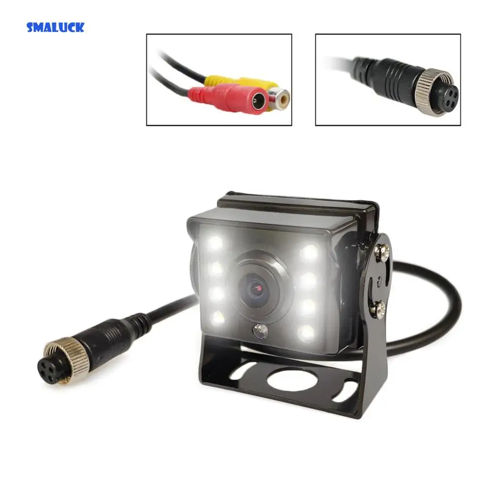 

SMALUCK Waterproof Backup RCA / 4PIN CCD Van Bus Lorry Car Rear View Camera Reversing Parking Camera LED Color Night Vision