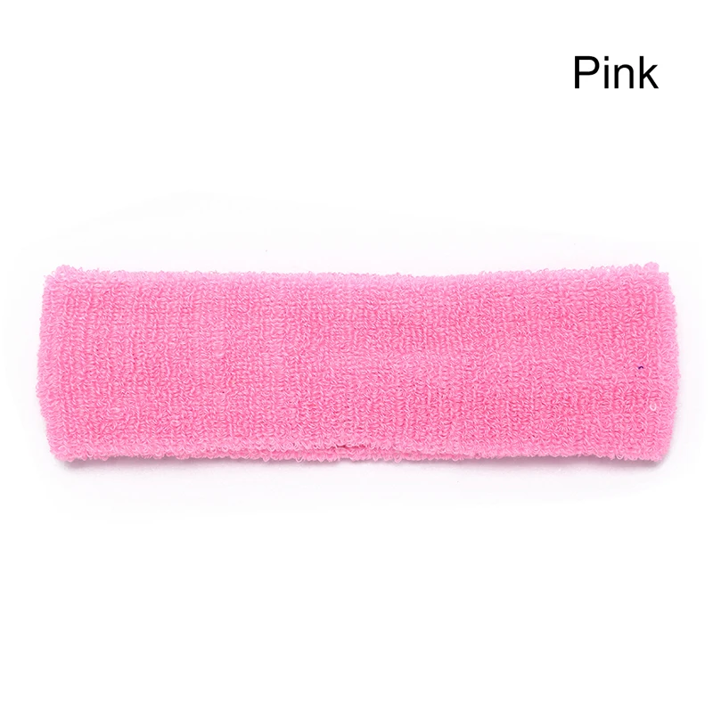 Баскетбольный спортзал Йога Спорт стрейч головной ремень повязка для волос пот Sweatband для мужчин женщин Whosesale - Цвет: Розовый