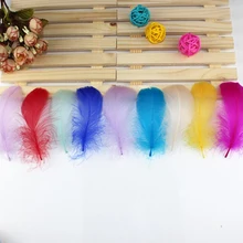 100 шт 11 цветов гусиные перья 5-8 см пары для ремесел шляпы со стразами модные серьги шоу украшения для одежды