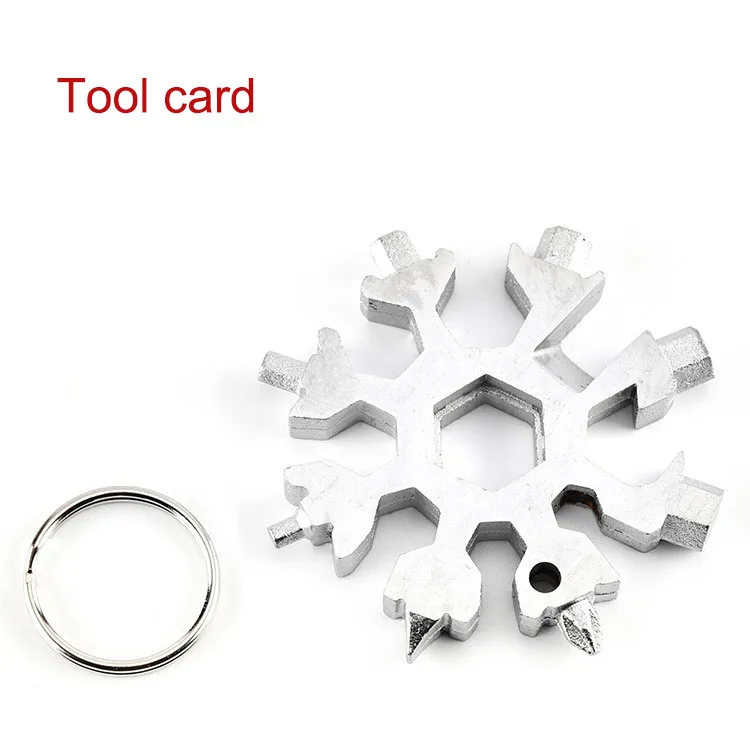 18 in 1 Multi Function Tool Card Combination Small Portable Outdoor Supplies Snowflake Kit | Спорт и развлечения