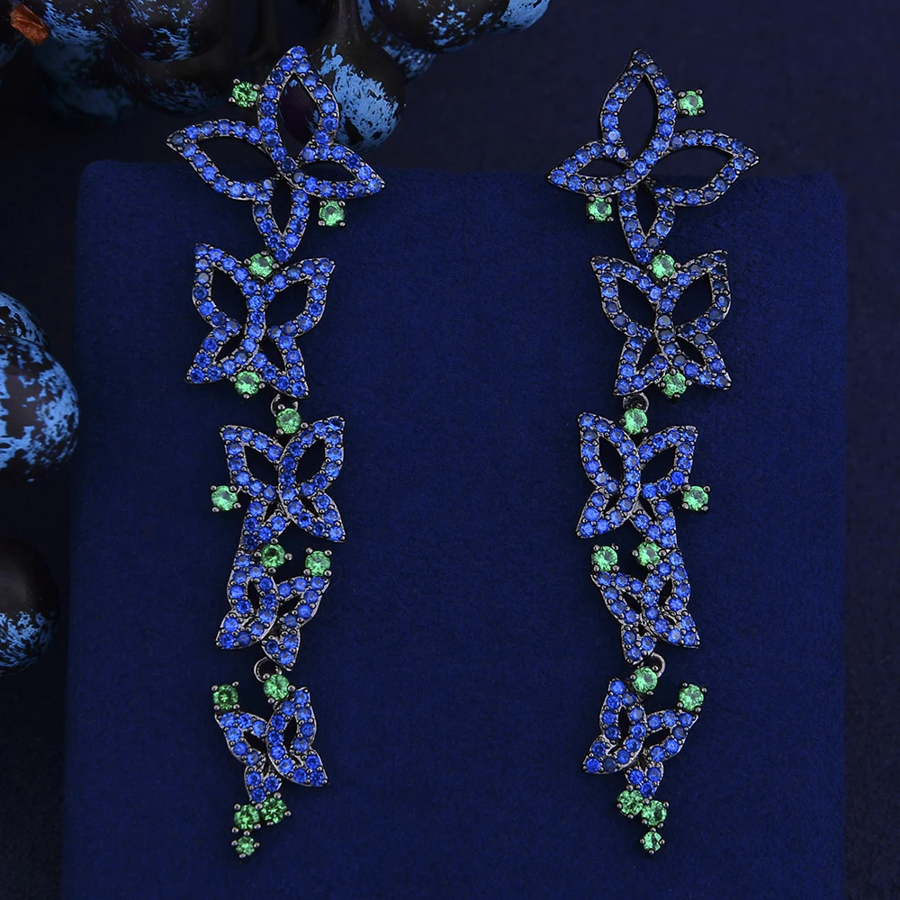GODKI Trendy Luxury Butterfly Multi-CZ Crystal Zircon Women Dangle Earrings for Wedding Long pendientes mujer moda 2018 | Украшения и