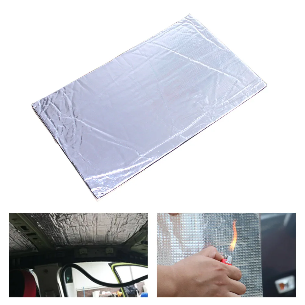 1pc 30x50cm Silver Aluminum Foil Car Sound Proofing 7mm Deadening