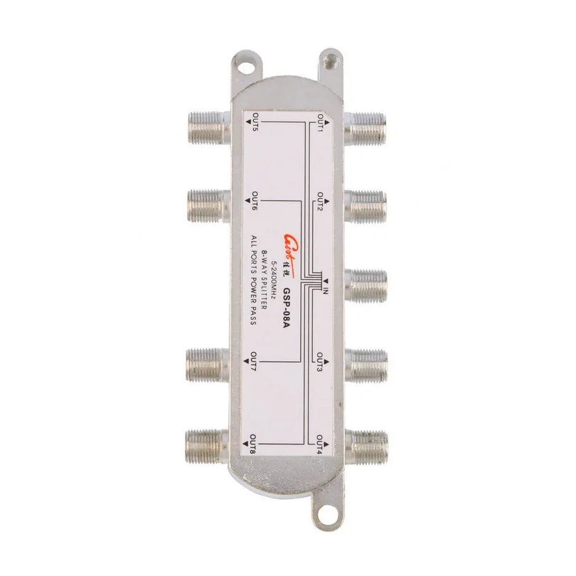 Высокое качество GSP-08A 8-канальный видеорегистратор сигнала спутниковый сплиттер ТВ антенна RF коаксиальный кабель сплиттер