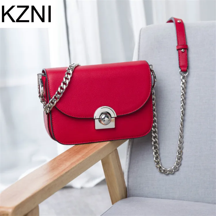 

KZNI woman bag womens genuine leather crossbody bag luxury handbags carteras mujer marcas famosas cuero genuino L030615