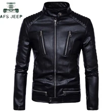 Мотоциклетная кожаная куртка для мужчин классический дизайн мульти-молнии байкерские куртки мужской бомбер из искусственной кожи куртки пальто плюс размер 5XL