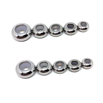 

6 7 8 9 10mm Stainless steel Filled Smart Spacer Bead Seamless Round Silicone Stopper Positioning Wholesale DIY Jewelry Findings