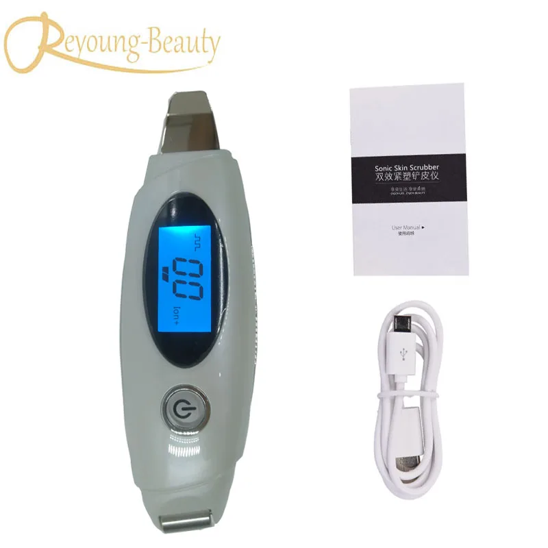 

High Frequency Ultrasound EMS Ultrasonic Facial Scrubber Pores Face PoresCleaner Cleanser Skin Lifting Firming Beauty Device