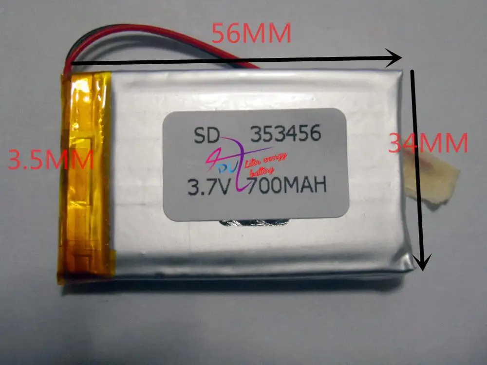 

best battery brand Size 353456 3.7V 700mah Lithium polymer Battery with Protection Board For Bluetooth GSP Digital Products