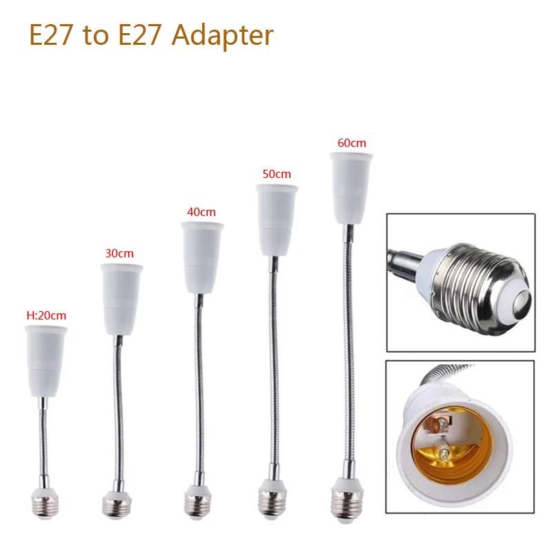 E27 к E27 адаптер гнездо гибкий 10-50 см держатель лампы универсальные преобразователи световой удлинитель основания