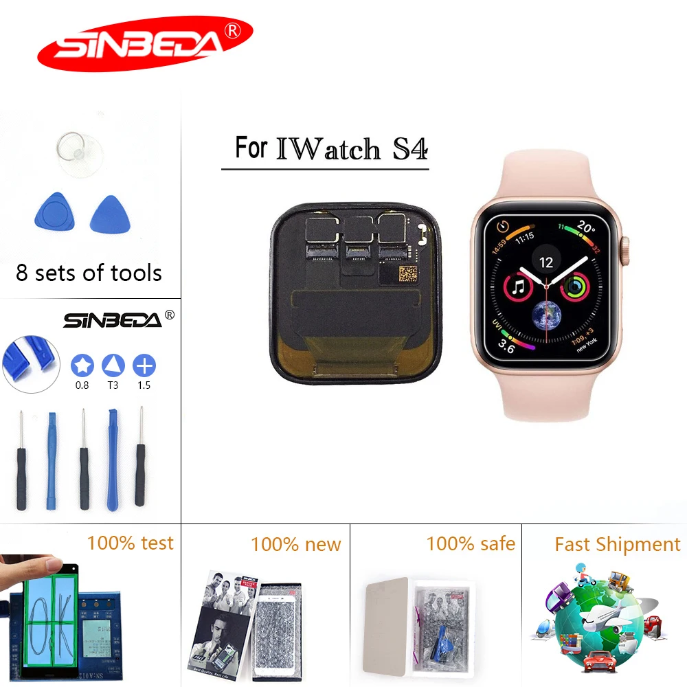 Sinbeda ЖК-дисплей Дисплей для Apple Watch Series 4 ЖК-дисплей Сенсорный экран планшета Ассамблеи 40 мм 44 мм ЖК-дисплей Pantalla часы серии S4 Экран