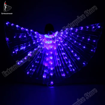 

Children Led Isis Wings Dance Props Led Wings Sticks Adjustable Belly Dance lamp Props Kids 360 Degrees Accessories Open Angle