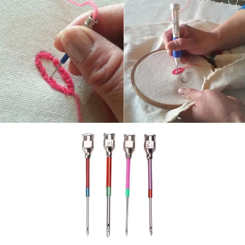 

4Pcs/set Embroidery Stitching Punch Needle Handmade Sewing Tool Set 9# 10# 12# 16#