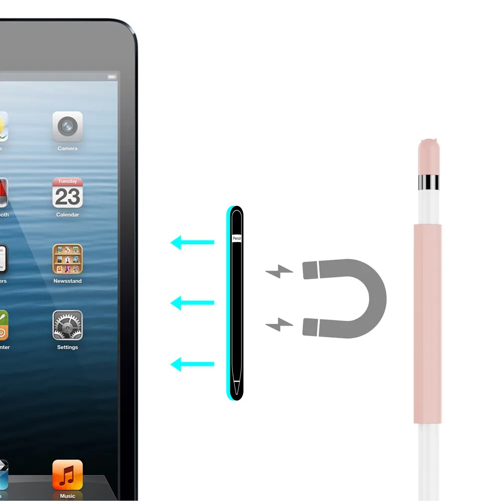 Магнитный рукав, мягкий силиконовый держатель, набор для Apple Pencil, предотвращает раскатывание карандаша, паста, ваш ipad, рисование, наброски