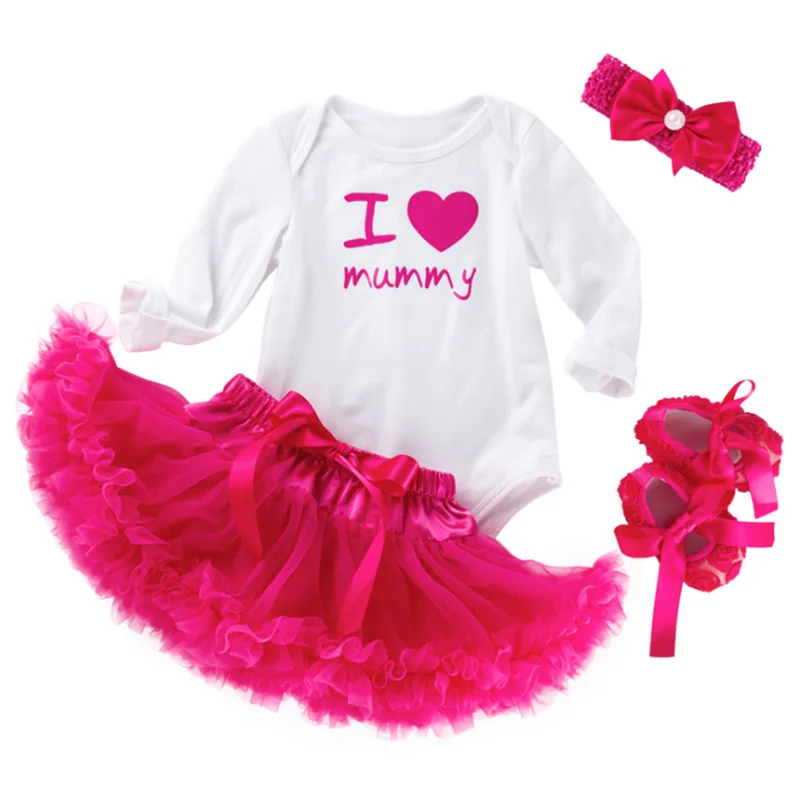 

newborn baby set new born girl clothing one year birthday girl half birthday outfits romper+tutu skirt+headband+shoe gift sets