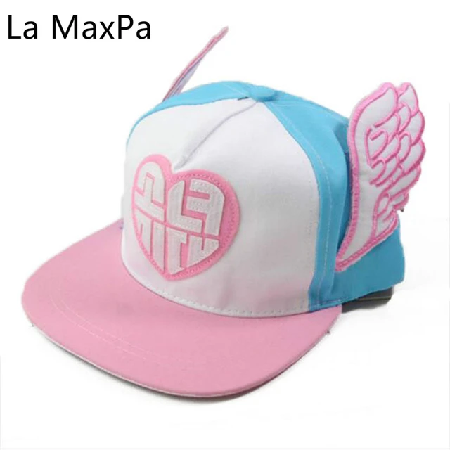 Cute girls gernerations embroidery angel wings Letters Printed baseball caps  Hiphop Flat hat Sun hat Snapback