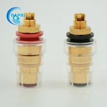 20PCS CMC 858 S Pure Brass Gold plated Speaker Amplifier Binding Post Terminal Connector Short Hread