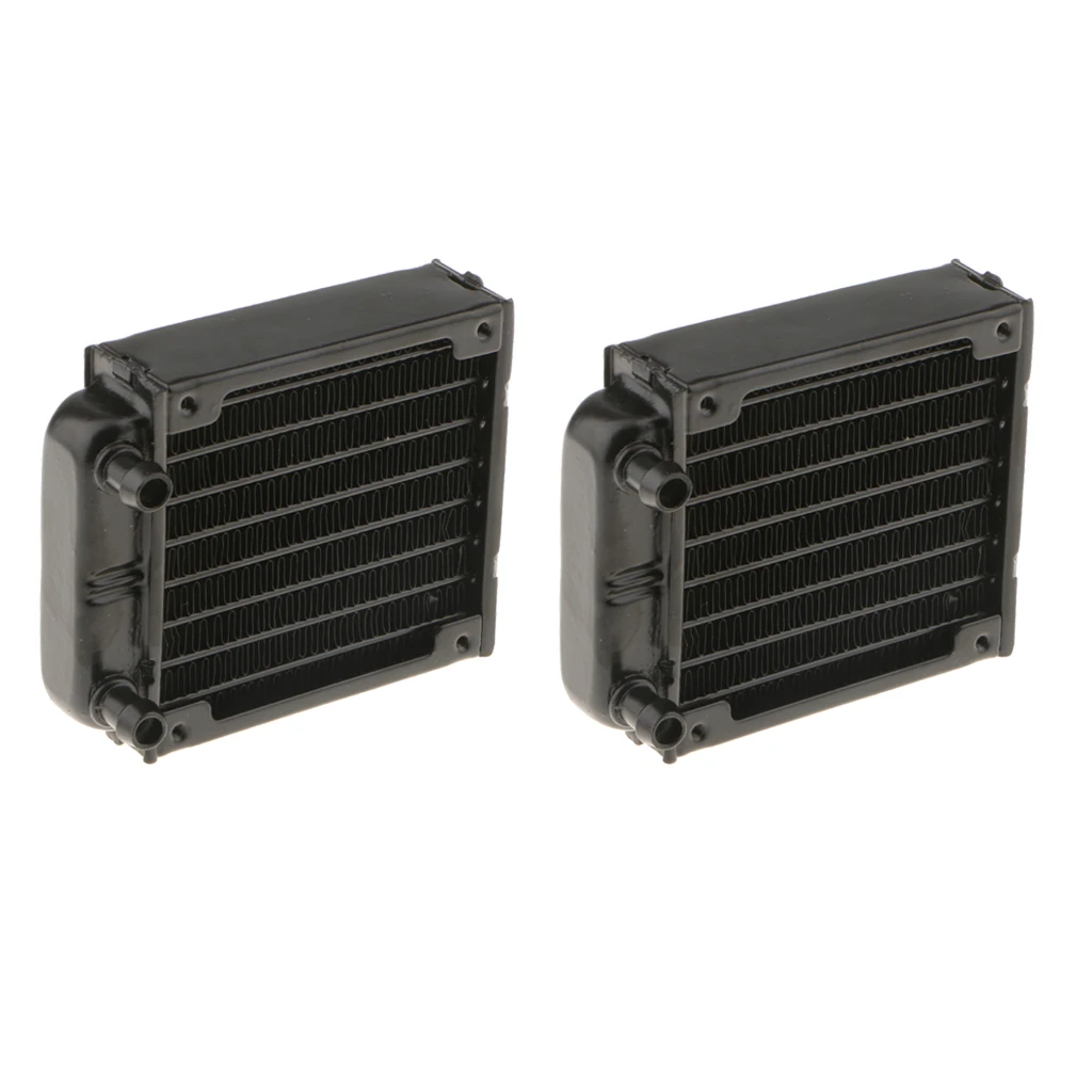 2x Computer Radiator Water Cooling Cooler for CPU LED Heatsink Aluminum 80mm