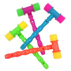 Весело Шум создатель 25 см Пластик прочная ручка молоток игрушки ребенок встроенный в свисток одежда для малышей Дети Пластик шумный свист
