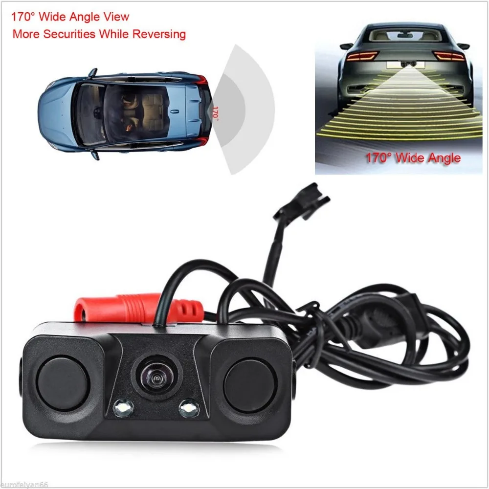 

NoEnName_Null NEW!! car parking sensors parktronics 3 in1 Night Vision Radar Autos Reversing Rearview Backup Parking Camera Kit