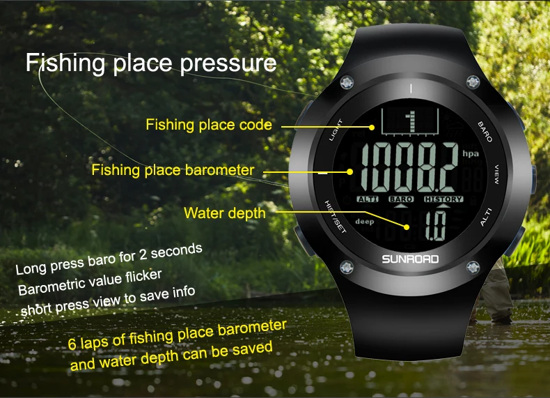 Sunroad FR722 fishing sports watch single description photo EN 06