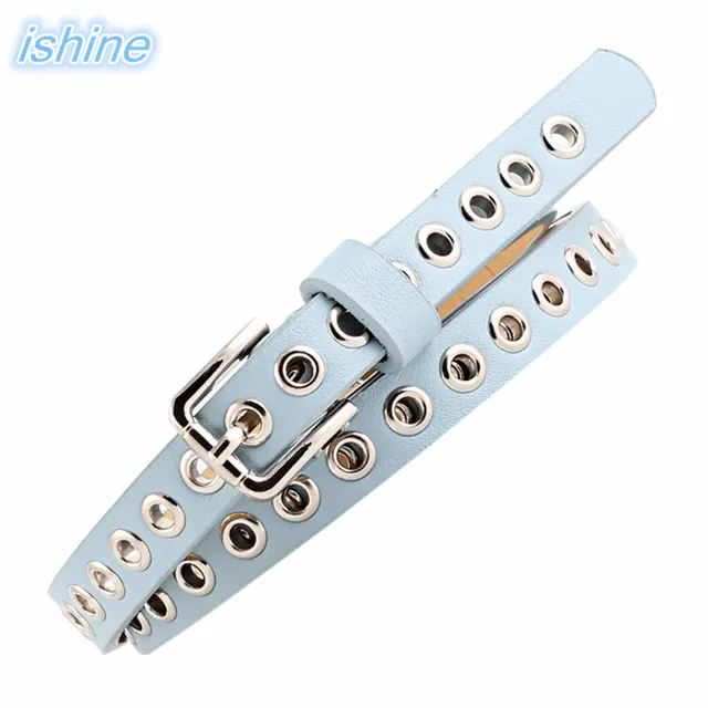 2018 Fashion Belts For Women Grommet Duo Euramerican Style Designer Punk Leather Strap For Ladies Jeans Accessories