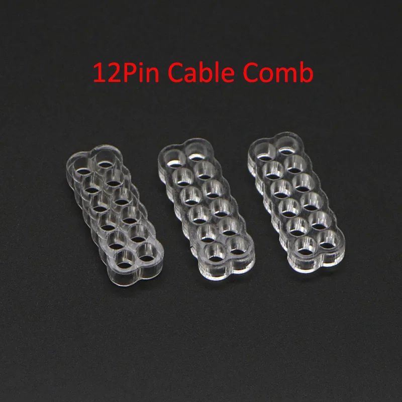 Clear 4Pin 6Pin 8Pin 12Pin 14Pin 16Pin 24Pin Round Acrylic Cable Comb for 18AWG Single Sleeved Wire.