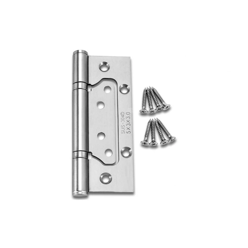 

2 Pcs (1 Pair) New Furniture Accessories 4" 5-inch Free Slotted Door Hinge Thickened Silent 304 Stainless Steel Mother