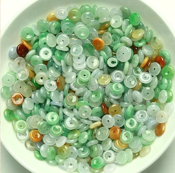 

50pcs Chinese 100% A Grade Natural new/Jadeite Coin Loose Beads For Women