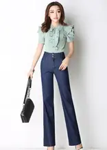 2017 New Fashion Slim Large Size Denim Pants Female Jeans Wide Leg Pants Women Jeans casual Cotton Denim Jeans