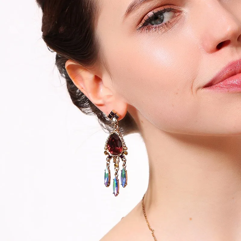 2 цвета черный и красный водослива серьги подарок ювелирные AliExpress Женская мода