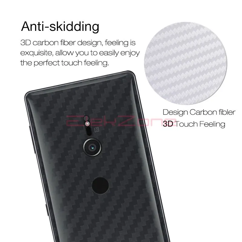 For Sony XZ2 Compact XA2 UItra 3D 3Pcs Carbon Fiber For XZ2 XA2 Compact UItra Back Cover Protector Protective Carbon Fiber Film (6)