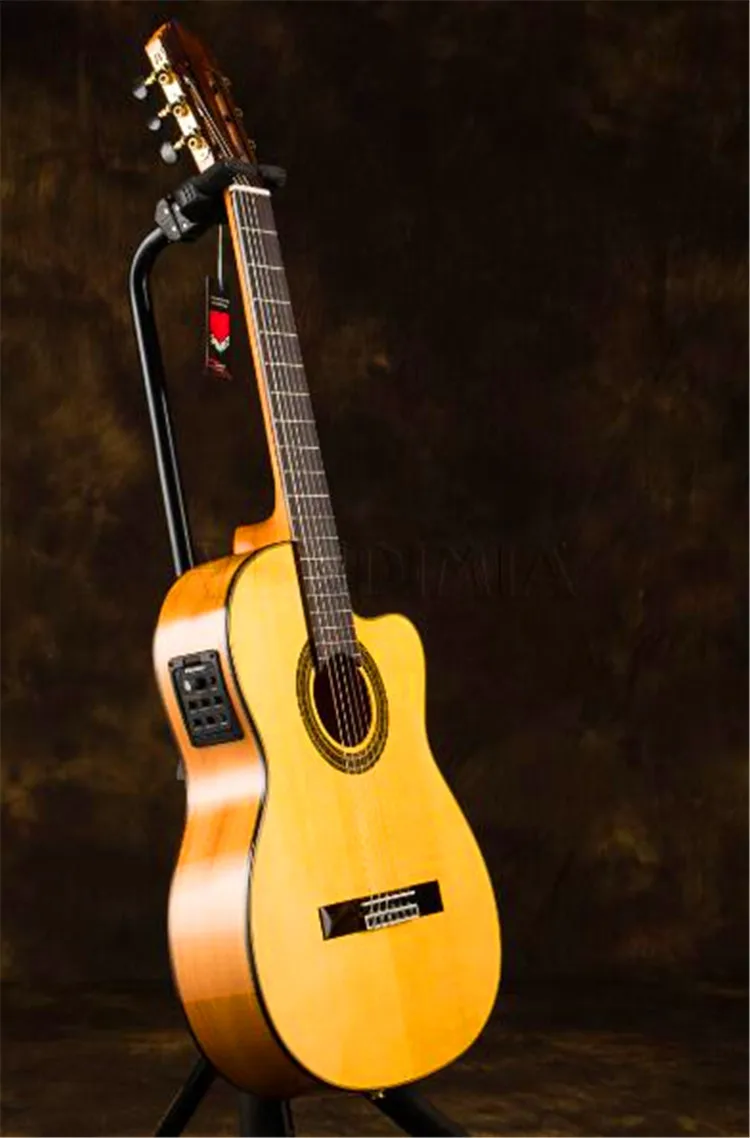Professional Handmade 39 inch Acoustic Flamenco guitar With Solid Spruce/Aguadze Body ,Electric