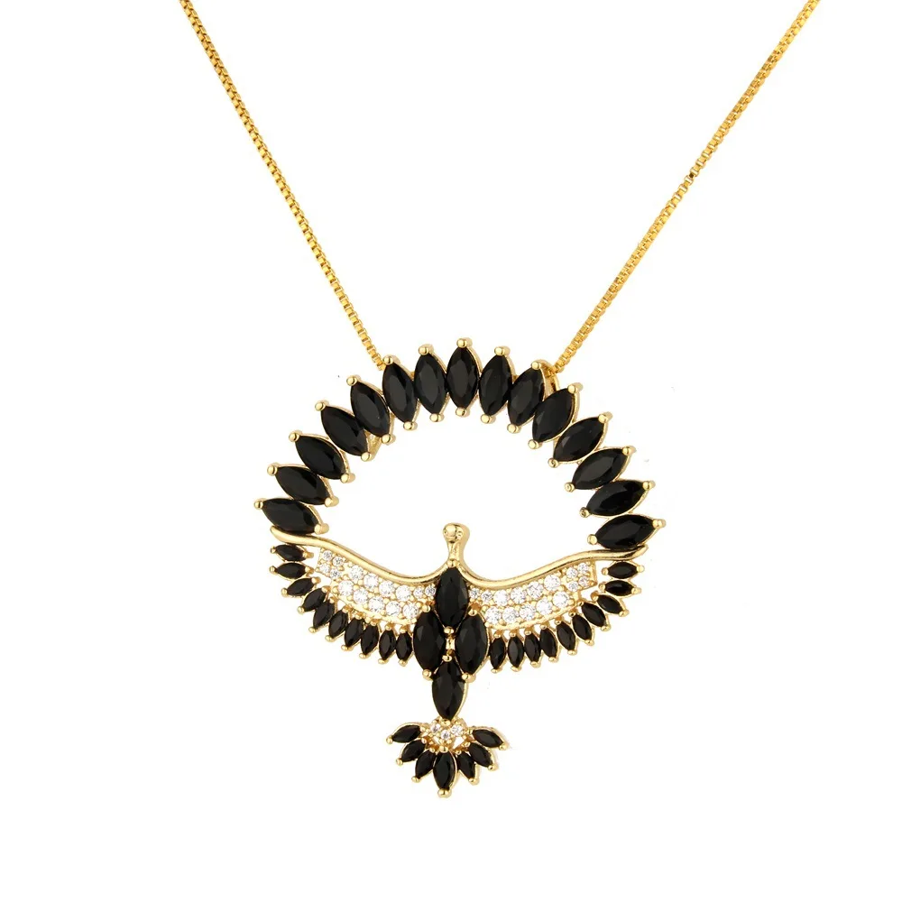 Lucky Sonny Holy Spirit Bird Collar Gold Color Colored CZ Inlay Brazil Hot Santo Necklace Fashion Joyeria Women Feminina Colar (5)