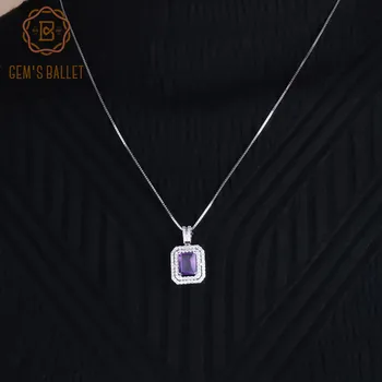 

Gem's Ballet New 925 Sterling Silver Jewelry for Women Fine Jewelry Natural Amethyst Pendants Classic Necklace