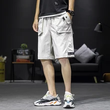 Летние хип хоп карго шорты мужские Harajuku шорты для бега уличная Тактическая Военная короткая карманы хлопок повседневные короткие брюки