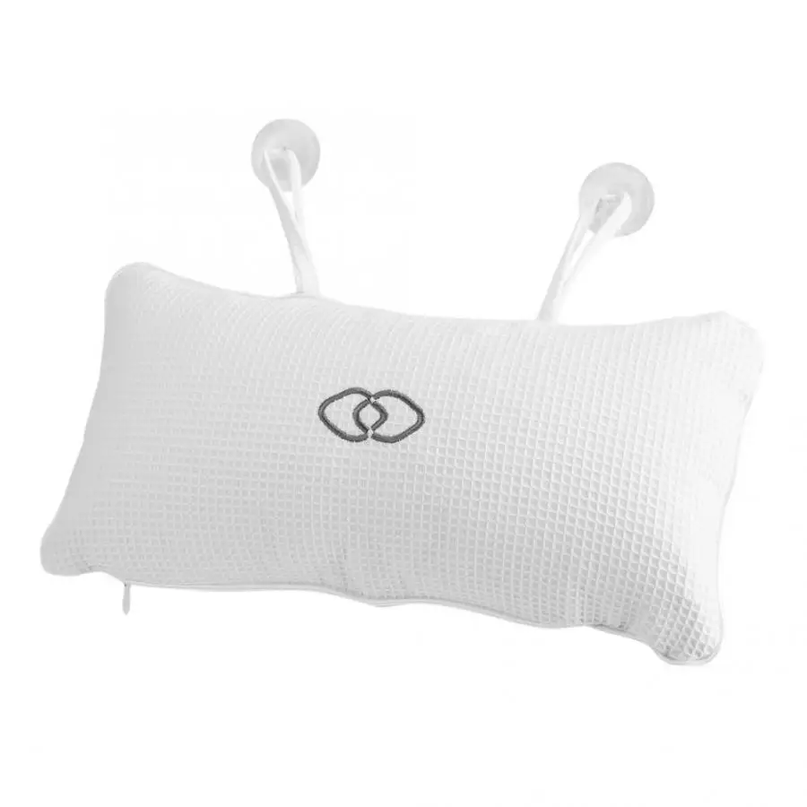 Anti-slip Bathtub Pillow Spa Bath Cushion Head Neck Rest Relax w// Suction Cup